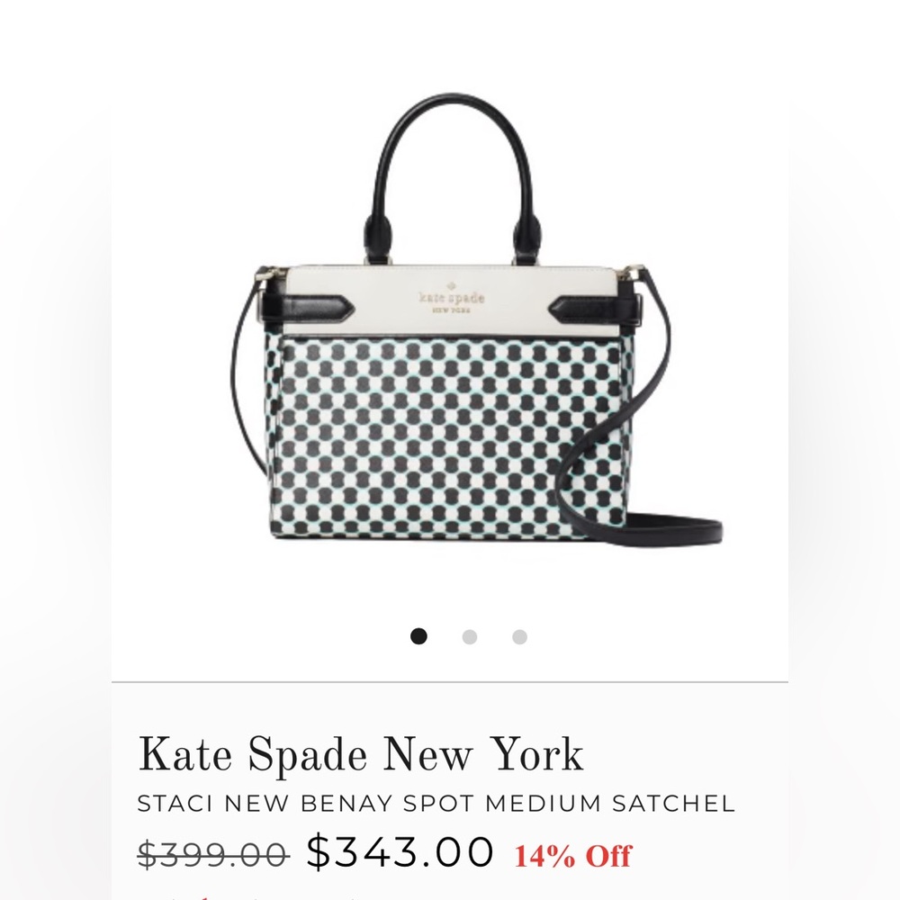 Kate Spade New York  STACI NEW BENAY SPOT MEDIUM SATCHEL NWT